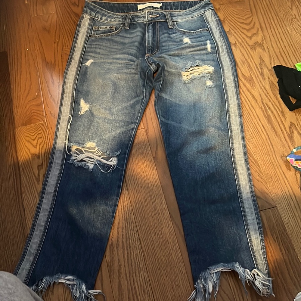 Trendy ripped jeans